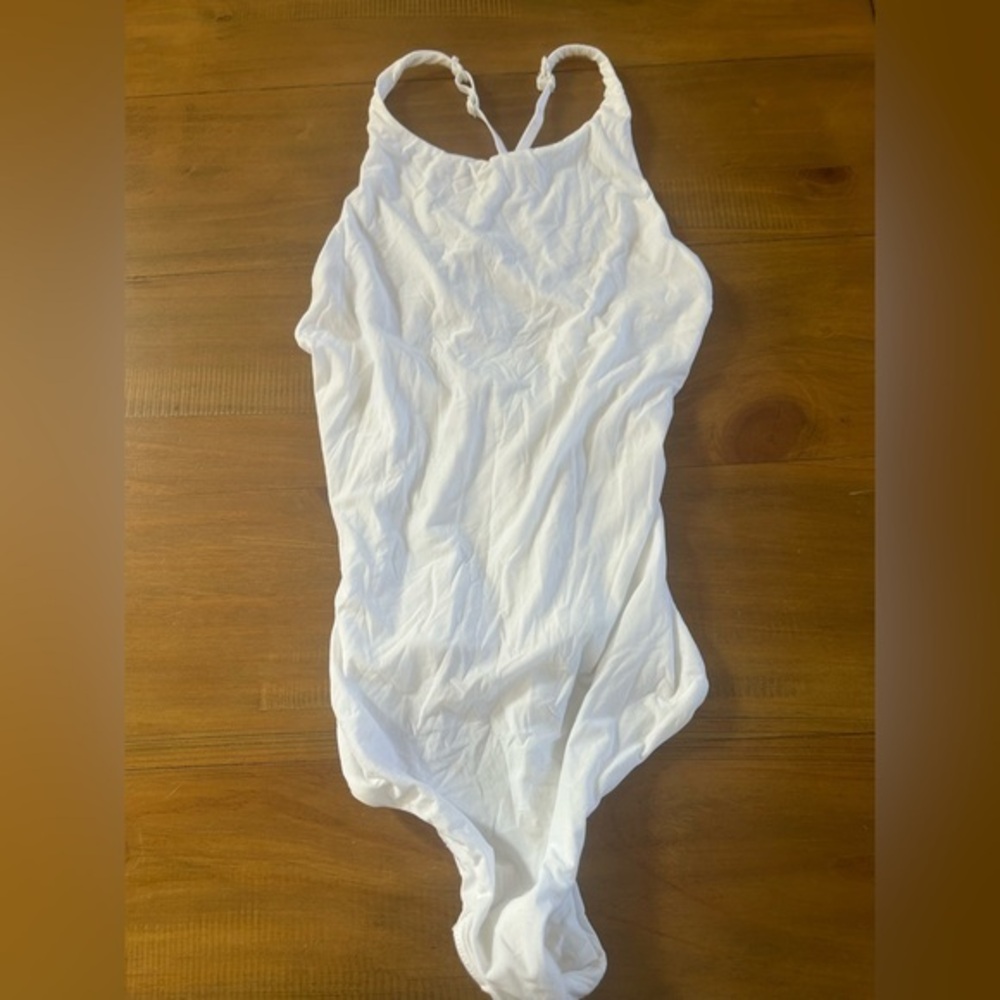 NWT Aerie Smoothez White High-Cut Bodysuit